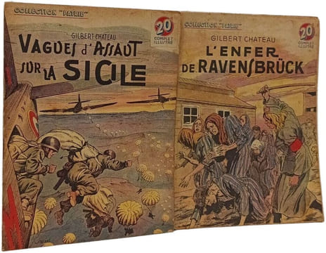 Collection PATRIE - Vagues d'assaut sur la Sicile + L'Enfer de Ravensbruck + Combats en Normandie (Alençon-Argentan 12-20Aout 1944). GILBERT CHATEAU