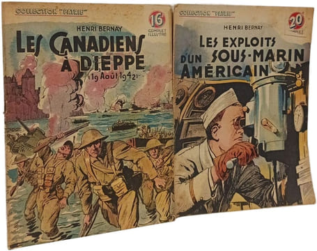 Collection PATRIE- La bataille de l'Atlantique + les Canadiens à Dieppe (19 août 1942) + Les exploits d'un sous-marin américain. Henri Bernay