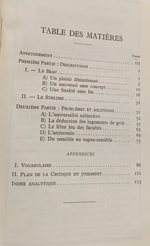 Le jugement esthétique. KANT