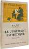 Le jugement esth&eacute;tique. KANT