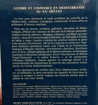 Guerre et commerce en Méditerranée: IX-XXe siècles. Vergé-Franceschi Michel