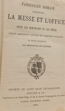 La Messe et l'Office Numero 800. Bénédictins de Solesmes