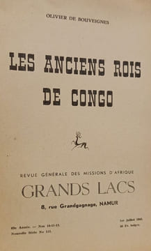 Les anciens rois de Congo. Olivier de Bouveignes