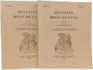 Bulletin monumental Tome 131- I + Tome 131- II (Revue trimestrielle publiee avec le concours du centre national de la recherchie scientifique). ...