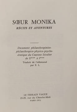 Sœur Monika - Recits et Aventures. E.T.A. Hoffmann