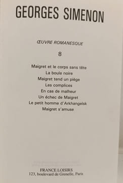 Tout Simenon - Œuvre romanesque - Tome 4 + Tome 7 + Tome 8. GEORGES SIMENON