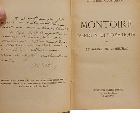 Montoire Verdun diplomatique Le secret du maréchal. LOUIS-DOMINIQUE GIRARD