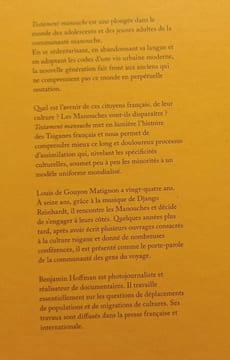 Testament Manouche. Louis de Gouyon Matignon / Benjamin Hoffmann