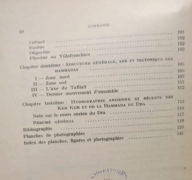 Reconnaissance géologique dans les Hammadas des confins algéro-marocains du Sud. Lavocat