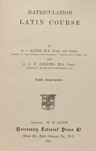 Matriculation Latin Course