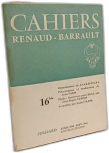 Cahiers Renaud-Barrault 16 bis: connaissance de Shakespeare