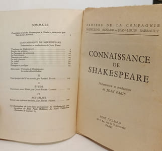 Cahiers Renaud-Barrault 16 bis: connaissance de Shakespeare
