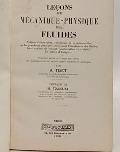 Leçons de mécanique-physique des fluides