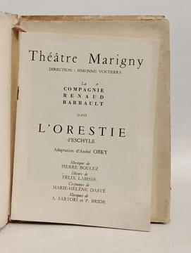 Cahiers de la Compagnie Madeleine Renaud Jean-Louis Barrault. Eschyle et l'Orestie - 3e année 11e cahier. undefined