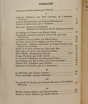 Cahiers de la Compagnie Madeleine Renaud Jean-Louis Barrault. Eschyle et l'Orestie - 3e année 11e cahier. undefined
