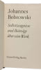 Selbstzeugnisse und Beitr&auml;ge &uuml;ber sein Werk. Johannes Bobrowski
