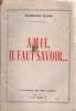 Amie il faut savoir. JEANNE Jacqueline