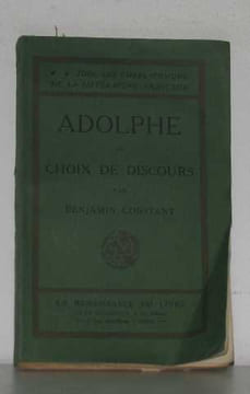 Adolphe et choix de discours. Constant Benjamin