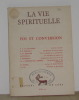 Foi et conversion -la vie spirituelle. Collectif