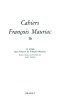 CAHIERS FRANCOIS MAURIAC. Tome 16. Mauriac  François