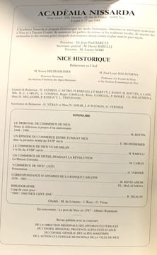Nice historique 3 numéros: 1994-n°2/3 un siècle de musique à Nice + 1998 n°3 Commerce et Port-Franc + 1999 n°1/2 Villefranche un destin maritime. ...