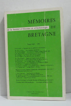 Mémoires de la société d'histoire et d'archéologie de bretagne tome LXIII - 1986. Charpy Jacques