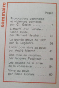 Bretagne aujourd'hui numéro spécial Vivre au pays 1906-1976 le combat des chaussonniers de Fougères (supplément au n°22). Collectif