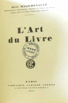 L'art du livre. Malo Renault