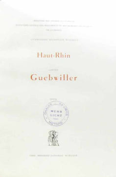 Inventaire général des monuments et des richesses artistiques de la France - Haut Rhin - Guebwiller. Collectif