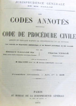 Les codes annotés code de procédure civile annoté et expliqué d'après la jurisprudence et la doctrine avec renvois au répertoire alphabétique et au ...