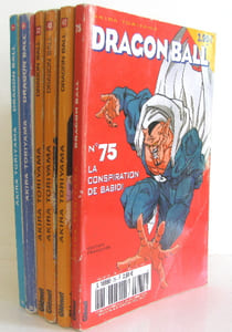 Dragon ball 6 volumes ; la tour du muscle (n°11) - dédoublement (n°30) - les titans ( n°32) - duel sous la lune (n°40) - l'atterrissage (n° 47)- la conspiration de babidi (n°75)