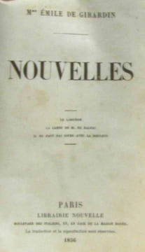 Nouvelles le lorgon la canne de M. de Balzac il ne faut pas jouer avec la douleur. Girardin