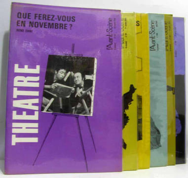 7 numéros (en 6 volumes) de L'avant scène: n°406 1er Juil. + n°407 15 Juil + n°408 août + n°409-410 1-15 sept. (2 n° en 1 volume) + n°411 1er oct. + ...