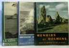 La côte d'émeraude + Menhirs et Dolmens + Bretagne aux légendes (photos de Jos le Doaré) 3 volumes. Le Roy  Giot  Hélias