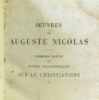 Etudes philosophiques sur le Christianisme (19e édition) - tome premier. Nicolas  Auguste