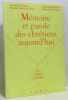 Mémoire et paroles des chrétiens aujourd'hui - les cahiers d'alethe (1997). Delzant  Hervieu-léger  Eslin  Duquoc