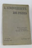 L'université de paris revue mensuelle de l'association générale des étudiants. Collectif