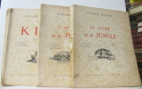 Le livre de la jungle - Le second livre de la jungle - Kim (lot de trois livres). Kipling Rudyard  Reboussin Roger Et Fouqueray Ch. (illustrations)