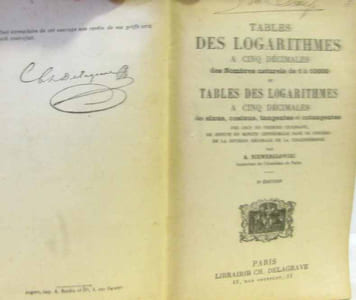 Tables des logarithmes (à cinq décimales des nombres naturels de 1 à 10000 et tables des logarithmes à cinq décimales des sinus cosinus tangentes et cotangentes (3e édition + livret supplément: instruction pour l'usage des tables et un recueil de formul