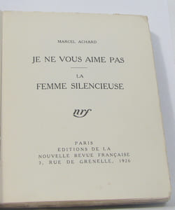 Je ne vous aime pas - la femme silencieuse