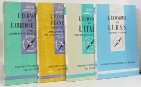 L'économie de l'amérique latine + L'économie de l'U.R.S.S + L'économie de l'Italie + L'économie Française dans le monde - que sais je? (4 volumes). ...