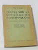 Textes sur la civilisation contemporaine classe de troisième des lycées et collèges. Richard Pierre