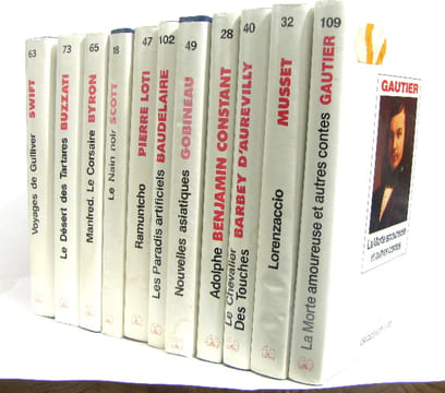 (Lot de 11 livres :grands écrivains ) Voyage de gulliver - le désert des tartares - Manfred le corsaire - le nain noir - ramuntcho - les paradis ...
