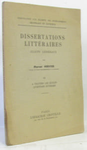 Dissertations littéraires sujets généraux III à travers les écoles questions diverses