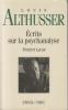 Ecrits sur la psychanalyse. Louis Althusser