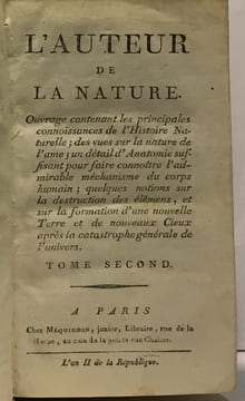 L'auteur de la nature - tome second - ouvrage contenant les principales connoissances de l'histoire naturelle des vues sur la nature de l'âme un ...