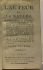 L'auteur de la nature - tome second - ouvrage contenant les principales connoissances de l'histoire naturelle des vues sur la nature de l'âme un ...