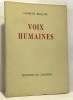 Voix humaines. Belloni Georges
