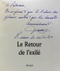 Le Retour de l'Exil&eacute; + Le man&egrave;ge des intrigants --- 2 livres d&eacute;dicac&eacute;s par l'auteur. Couet Bernard