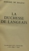 La duchesse de Langeais. Balzac